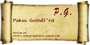 Pakos Gothárd névjegykártya